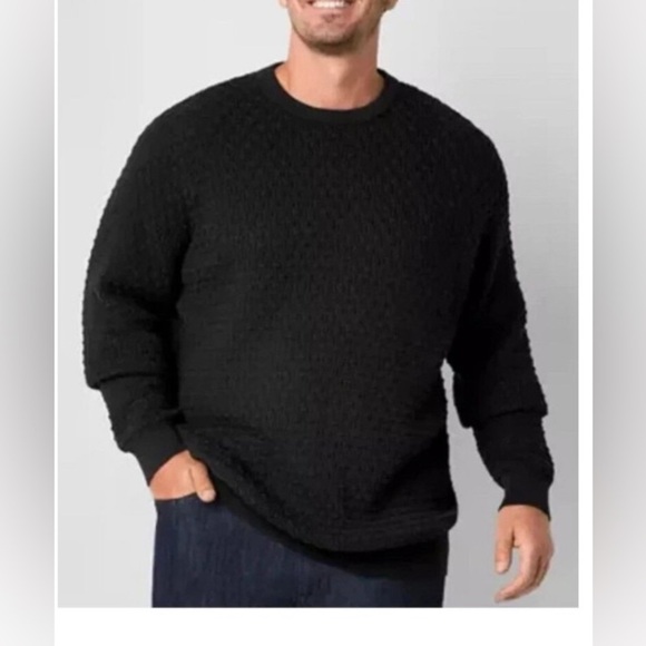 Shaquille O’Neal XLG Black Big And Tall Crew Neck Long Sleeve Pullover New - Picture 1 of 8